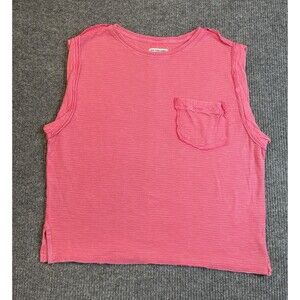 Free People We the Free Size Small Tank Top Distressed Red Sleeveless Loose NEW